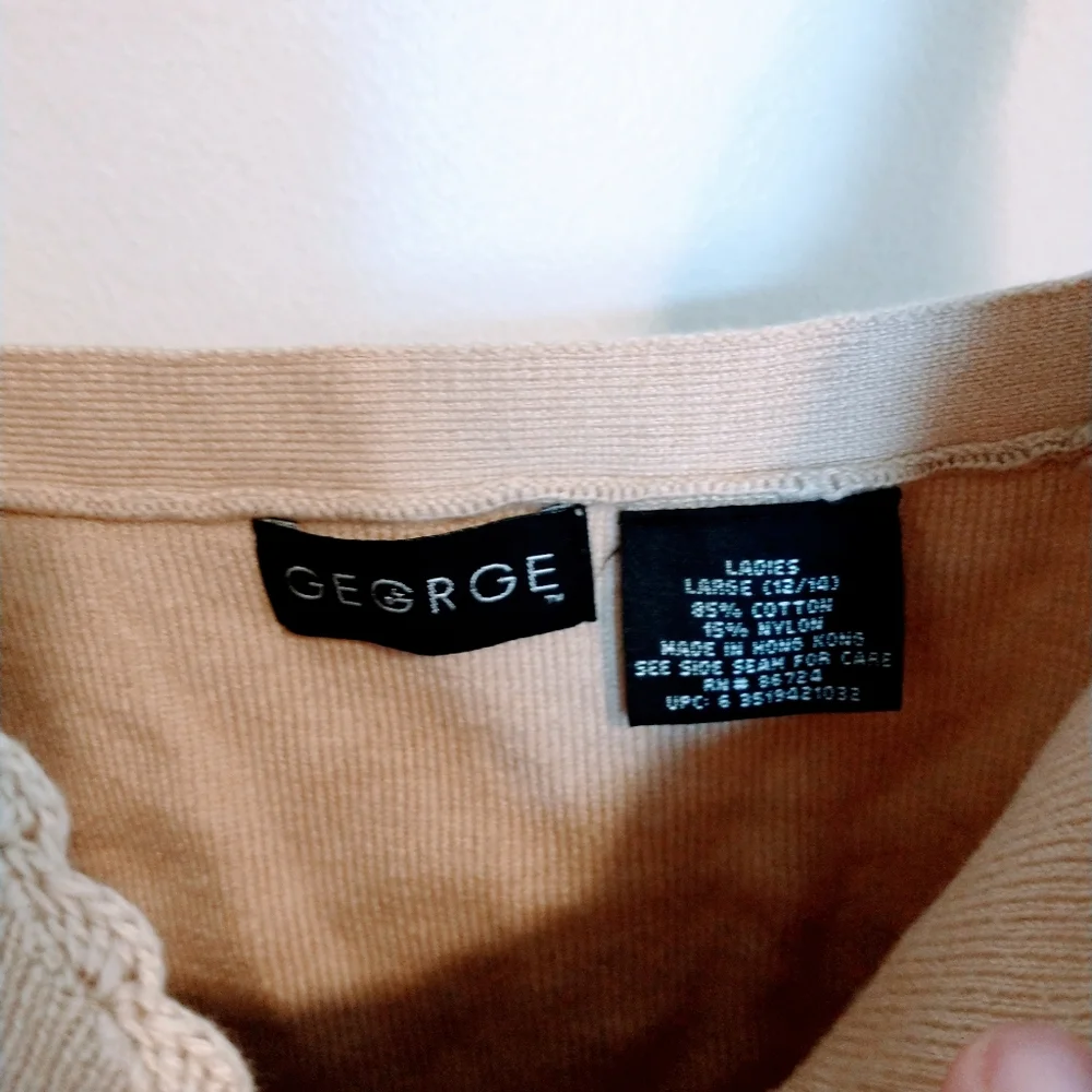 George Y2K crochet detail tan cami tank top size large